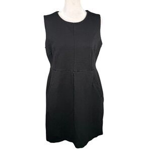 Lands' End 12P Sleeveless Ponte Knit Dress Black Pockets Jumper